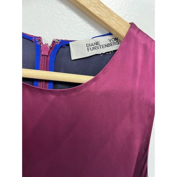 Diane Von Furstenberg BABYDOLL Body Ruffle Dress Purple Short size 0 A000038 - Picture 4 of 13